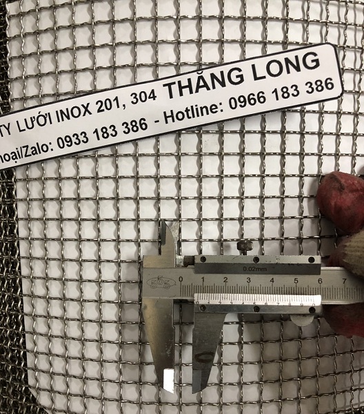 Lưới inox đan ô 8x8mm 304 TLG Thăng Long khổ 1.2m