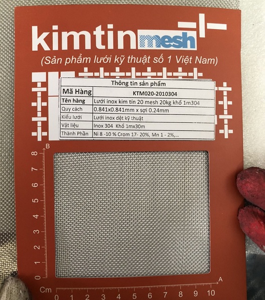 Lưới chống côn trùng Kim Tín 20 mesh loại 20kg 304